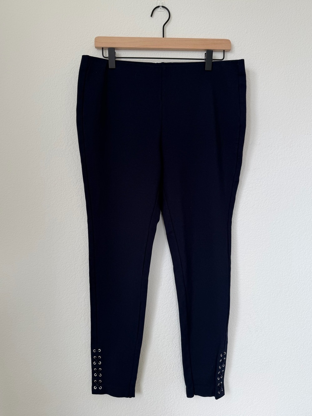 Ralph Lauren Pull-on Ankle Leggings With Lace-up Details. Size Large. Navy Blue
